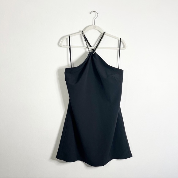 NWT BHLDN Sachin & Babi Antonelle Dress Black Mini Rhinestone Halter Size 16 - Picture 4 of 8